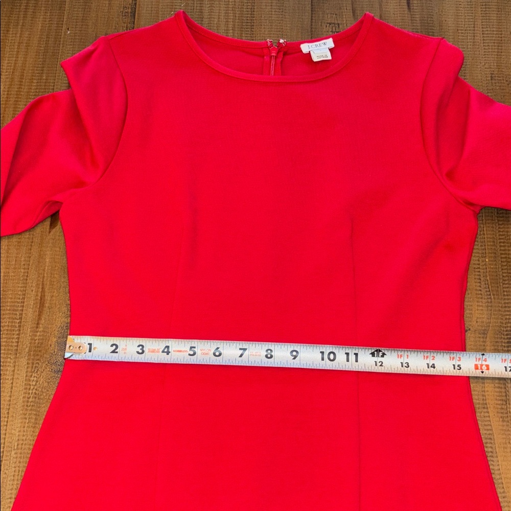 J. Crew Vibrant Red Knit Long Sleeve Dress size 8 nwt special occasion - Picture 5 of 9